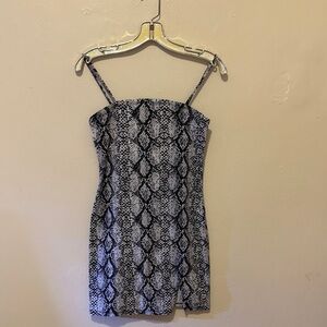 Garage Black and White Snakeskin Dress